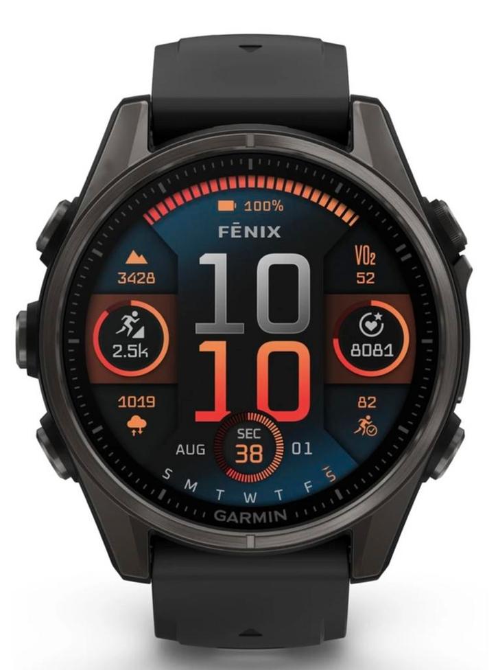 GARMIN 8 FENIX AMOLED|SAPPHIRE, Sieraden, Tassen en Uiterlijk, Sporthorloges, Zo goed als nieuw, Android, Zwart, Ophalen of Verzenden
