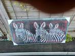 Canvas schilderijen, zebra's en olifanten., Ophalen, Nieuw, Schilderij, Minder dan 50 cm