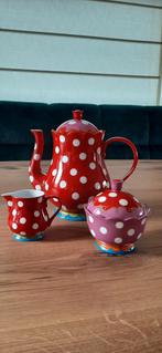 Oilily theepot, suikerpotje en melkkannetje, Huis en Inrichting, Keuken | Servies, Ophalen, Gebruikt, Overige typen, Overige stijlen