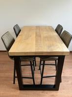 Hoge eettafel 140x80 met bijpassende stoelen, Huis en Inrichting, Ophalen, 100 tot 150 cm, 50 tot 100 cm, Zo goed als nieuw