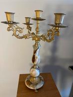 Kandelaar marmer 4 arms stijl art nouveaukandelaar vintage, Antiek en Kunst, Antiek | Kandelaars, Ophalen of Verzenden, Overige materialen