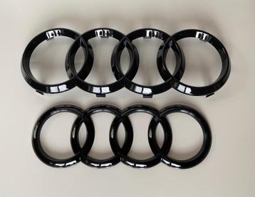 Audi Ringen embleem voorkant / achterkant glossy black beschikbaar voor biedingen