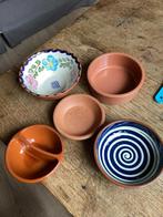 Vijf terra cotta schaaltjes, Ophalen of Verzenden