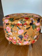 Vintage poef met opbergruimte nieuw gestoffeerd, Ophalen, Nieuw, Rond, Minder dan 50 cm