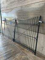 Oud vol smeedijzeren dubbel hekken of poort, Tuin en Terras, Tuinhekken en Hekwerk, Ophalen, Gebruikt, IJzer, Tuinhek