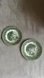 Groene Engelse dinerborden, Ophalen of Verzenden