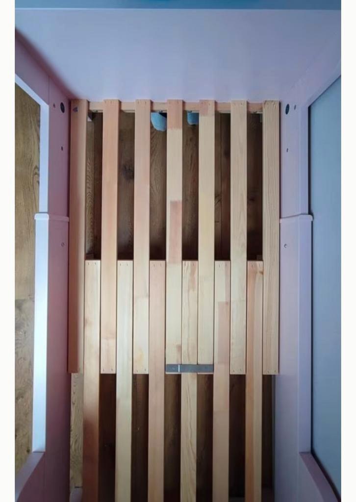 Ikea meegroei bed roze, Huis en Inrichting, Slaapkamer | Bedden, Zo goed als nieuw, Eenpersoons, Hout, Ophalen of Verzenden