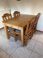 Eiken Eettafel met 4 Stoelen, Huis en Inrichting, Tafels | Eettafels, Ophalen, Gebruikt, 100 tot 150 cm, Eikenhout
