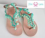 Hot Lava Sandalen - Lulu Pompom Mint Maat 36 🌺🌺🌺, HOT LAVA, Verzenden, Nieuw, Sandalen of Muiltjes