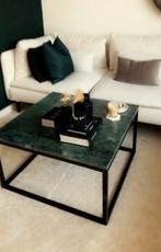 Marmeren salontafel groen Aimé Te india green 80 cm x 80 cm, 50 tot 100 cm, Overige materialen, Ophalen of Verzenden, Zo goed als nieuw