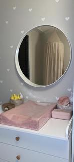 Stockholm IKEA spiegel rond 80 cm wit zgan, Huis en Inrichting, Woonaccessoires | Spiegels, Ophalen, Rond, Zo goed als nieuw, 75 tot 100 cm