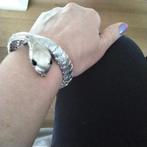 Dames armband slang Rekbaar zilver, Sieraden, Tassen en Uiterlijk, Armbanden, Ophalen of Verzenden, Zo goed als nieuw, Zilver