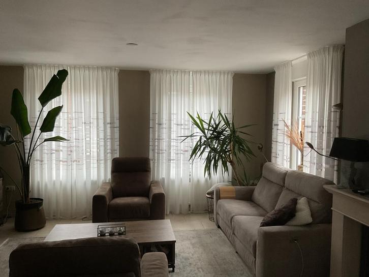 Kamerhoge vitrages + rails, Huis en Inrichting, Stoffering | Gordijnen en Lamellen, Zo goed als nieuw, 200 cm of meer, 200 cm of meer