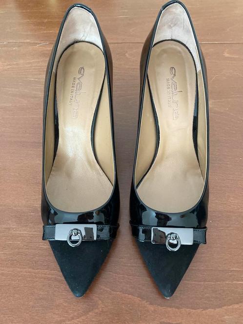 EvaLuna hoge lakleren hakken, maat 41, Kleding | Dames, Schoenen, Zo goed als nieuw, Pumps, Zwart, Verzenden