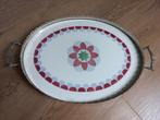 Vintage Art deco dienblad ovaal keramiek, Huis en Inrichting, Woonaccessoires | Dienbladen, Ophalen, Gebruikt, Ovaal, Overige materialen