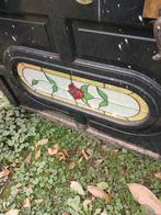 Deur met mozaiek roos glas in lood, Ophalen, Deur