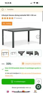 Lifestyle Varano dining tuintafel 160 x 90 cm, Ophalen, Zo goed als nieuw, Rechthoekig, Aluminium