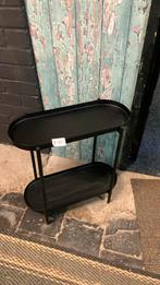 Mooi zwart metalen sidetable plantentafel tafeltje OLIVBLAD, 50 tot 100 cm, Ophalen of Verzenden, Zo goed als nieuw, 25 tot 50 cm