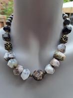 110 edelsteen ketting dendritisch opaal Koraaljade Bronziet, Ophalen of Verzenden, Nieuw, Overige kleuren, Steen of Mineraal