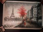 Canvas schilderij 'Parijs', Ophalen of Verzenden, Zo goed als nieuw, Schilderij, 75 cm of meer