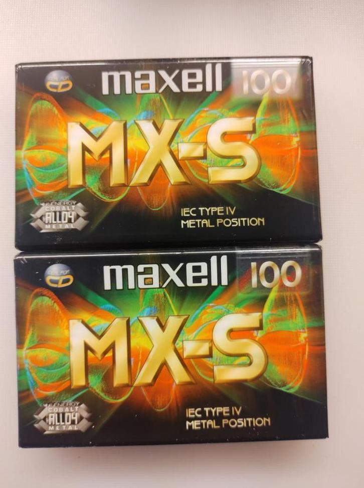 Maxell MX-S 100 cassettes 2 stuks MXS100, Cd's en Dvd's, Cassettebandjes, Nieuw in verpakking, Onbespeeld, Overige genres, 2 t/m 25 bandjes