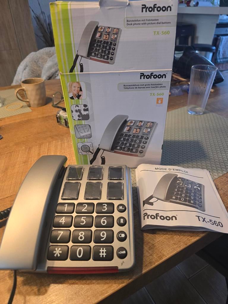 Profoon TX-560 Bureau Telefoon met Foto Toetsen, Ophalen of Verzenden, Nieuw, Met draaischijf