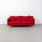 1x Montis Axel Bank 3-zits/190cm Rood Stof - Sledepoot, Huis en Inrichting, Banken | Bankstellen, 150 tot 200 cm, Driepersoons