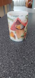 Kaars op batterijen met vogels en vogelhuisje, Huis en Inrichting, Woonaccessoires | Kandelaars en Kaarsen, Ophalen, Nieuw