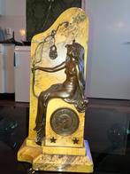 Bronzen marmeren jugendstil klok lenzkirch, Ophalen