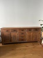 Massief houten landelijk dressoir, Huis en Inrichting, Zo goed als nieuw, 200 cm of meer, Landelijk massief robuust, 25 tot 50 cm