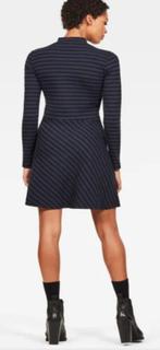 G-Star XINVA SLIM FLARE funneldress blauw zwart M nr 44466, Maat 38/40 (M), ., G-star, Zo goed als nieuw