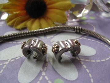 2 x Pandora clip P207 = boterbloem/buttercup + 14 krt GOUD = beschikbaar voor biedingen