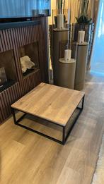 Super gave salontafel 70x70x30 staal met hout, Ophalen, 100 tot 150 cm, 50 tot 100 cm, Zo goed als nieuw