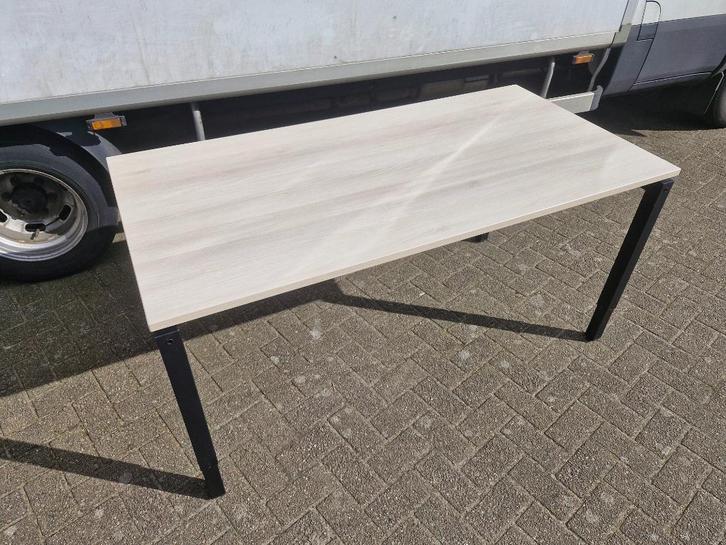 Vergadertafel / kantinetafel 160x80 scandinavisch eiken 16x, Huis en Inrichting, Bureaus, Zo goed als nieuw, Bureau, In hoogte verstelbaar