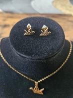 Vogelketting met oorbellen roestvrij staal h, Sieraden, Tassen en Uiterlijk, Overige materialen, Onbekend, Nieuw, Ophalen of Verzenden
