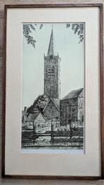Pentekening  zeefdruk  van Beverwijk, Antiek en Kunst, Ophalen of Verzenden
