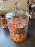2 laags “ voorraadpot” van glas., Ophalen of Verzenden, Zo goed als nieuw