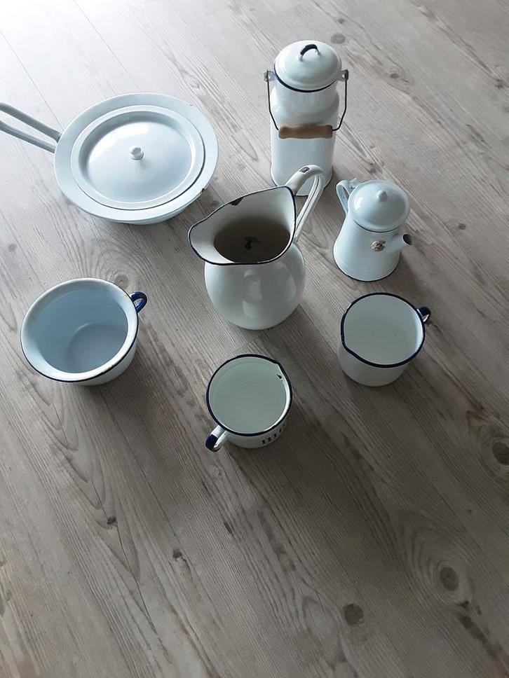 Vintage Emaille Keukenset, Antiek en Kunst, Antiek | Emaille, Ophalen of Verzenden
