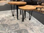 Salontafel 2-Delig rond mango/Metaal Direct/Leverbaar E-7252