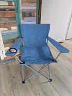 Campingstoel opvouwbaar met bekerhouder (blauw), Caravans en Kamperen, Kampeermeubelen, Ophalen, Zo goed als nieuw, Campingstoel