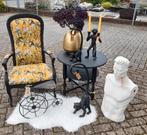 Stoere fauteuile met aapjes opnieuw gestoffeerd, Huis en Inrichting, Fauteuils, Ophalen, Zo goed als nieuw, 75 tot 100 cm