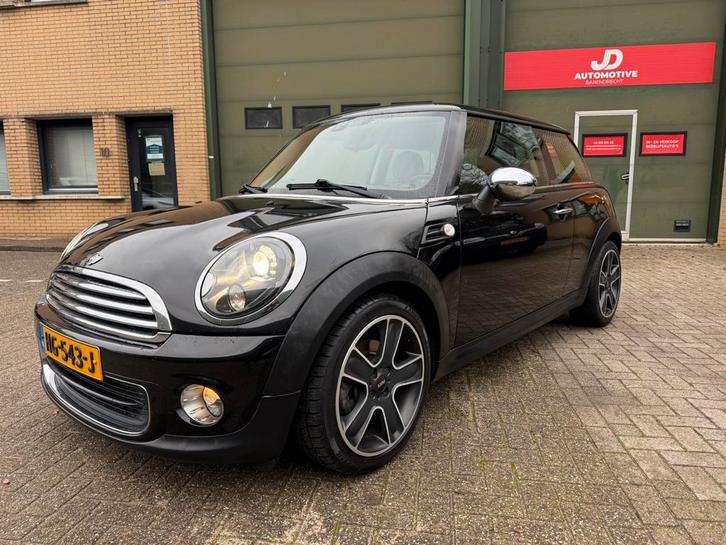 Mini 1.6 ONE 2012 Zwart CHILI LEER SPORTUITLAAT WEINIG KM, Auto's, Mini, Bedrijf, Te koop, ABS, Airbags, Airconditioning, Bluetooth