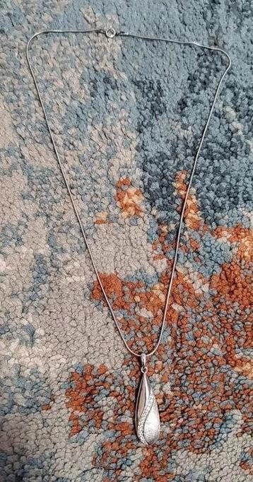 925 zilveren ketting en hanger zirkonia gratis verzenden beschikbaar voor biedingen