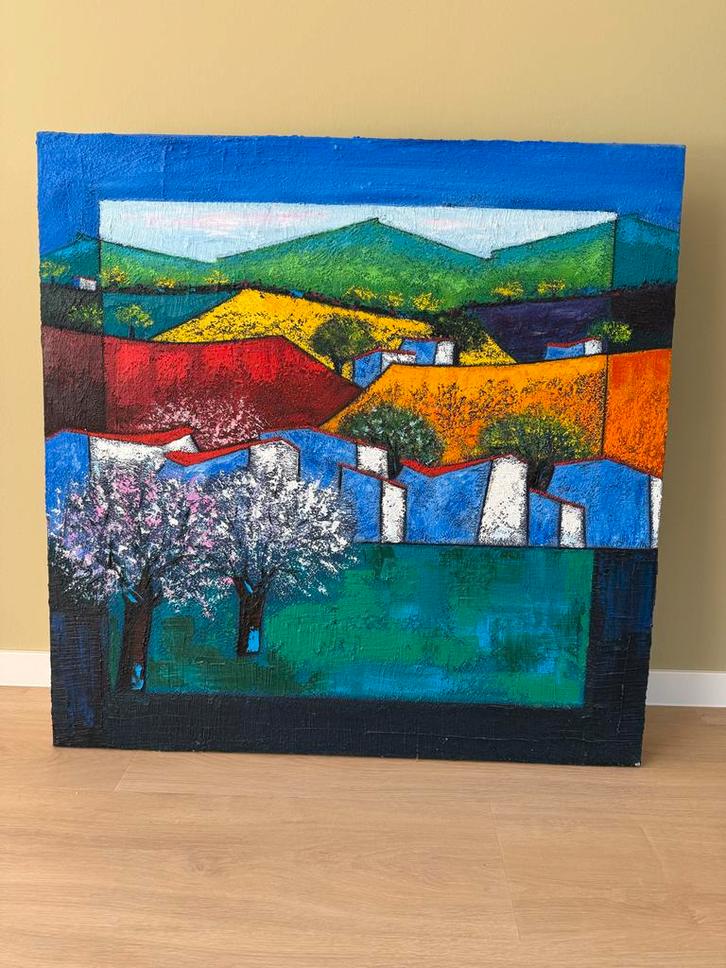 Schilderij 100cm x 100cm, Antiek en Kunst, Kunst | Schilderijen | Abstract, Ophalen