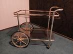 Vintage Serveerwagen met Glazen Bladen, Huis en Inrichting, Ophalen, Zo goed als nieuw