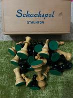 HOMAS CHESS Staunton Lood en Vilt Verzward  Koninghoogte74mm, Verzenden, Zo goed als nieuw, Overige materialen