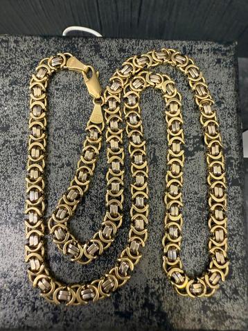 Prachtige 14 karaats gouden platte koningsketting beschikbaar voor biedingen