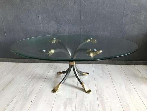 Vintage Salontafel Glas Manfred Bredohl Jr. 70, Huis en Inrichting, Tafels | Salontafels, Zo goed als nieuw, Minder dan 50 cm