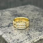 14 karaat gouden ring massief heren ring, Sieraden, Tassen en Uiterlijk, 20 of groter, Heer, Ophalen of Verzenden, Zo goed als nieuw