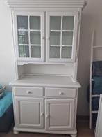 Witte Buffetkast met Glasdeuren, Ophalen, Gebruikt, 100 tot 150 cm, Glas
